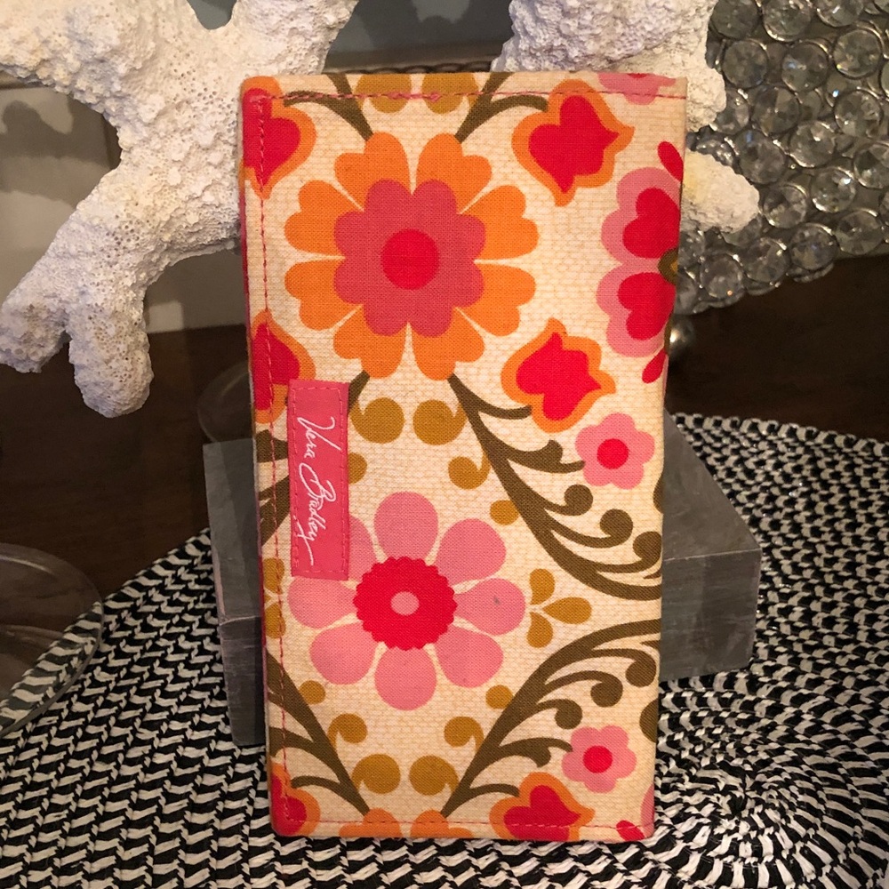 NWOT Vera Bradley Pink and Orange Floral Checkbook Cover